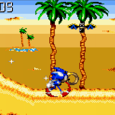 Sonic Blast - Sonic races through the scorching desert